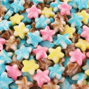 Étoiles Twistées Multicolores – Bonbons Gélifiés Fruités ( 100g)